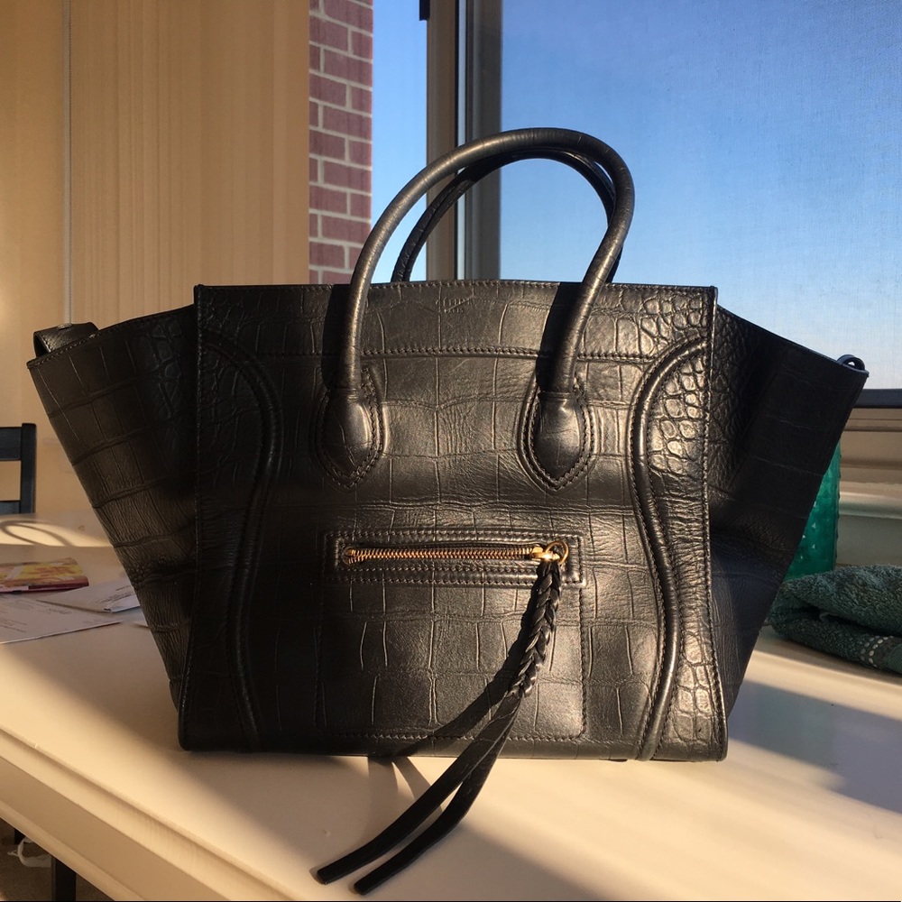 Celine Phantom bag - crocodile embossed leather